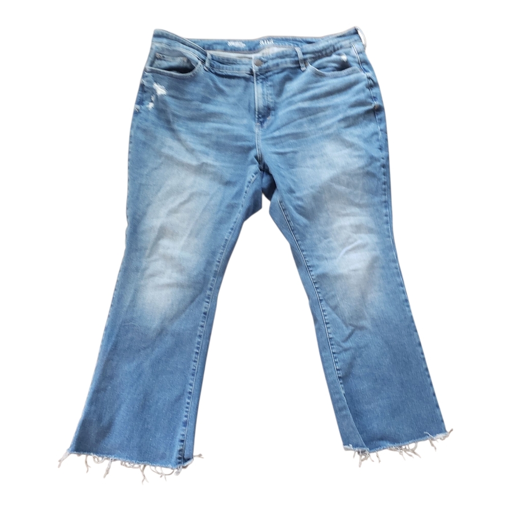 Blue Distressed Women High Rise Boot Cut Jeans